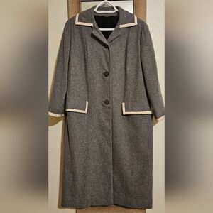 Vintage 1950s Wool Blend A MAINSTREET EXCLUSIVE Trench Coat In Gray Sz. L